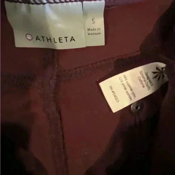 Athleta Stretch Plum Pull‎ On Wide Leg Pants Sz small Faux Zipper - Picture 6 of 6